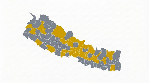 Map of Nepal showing the districts where Doko Namlo Kishan Ghar sources directly from local farmers